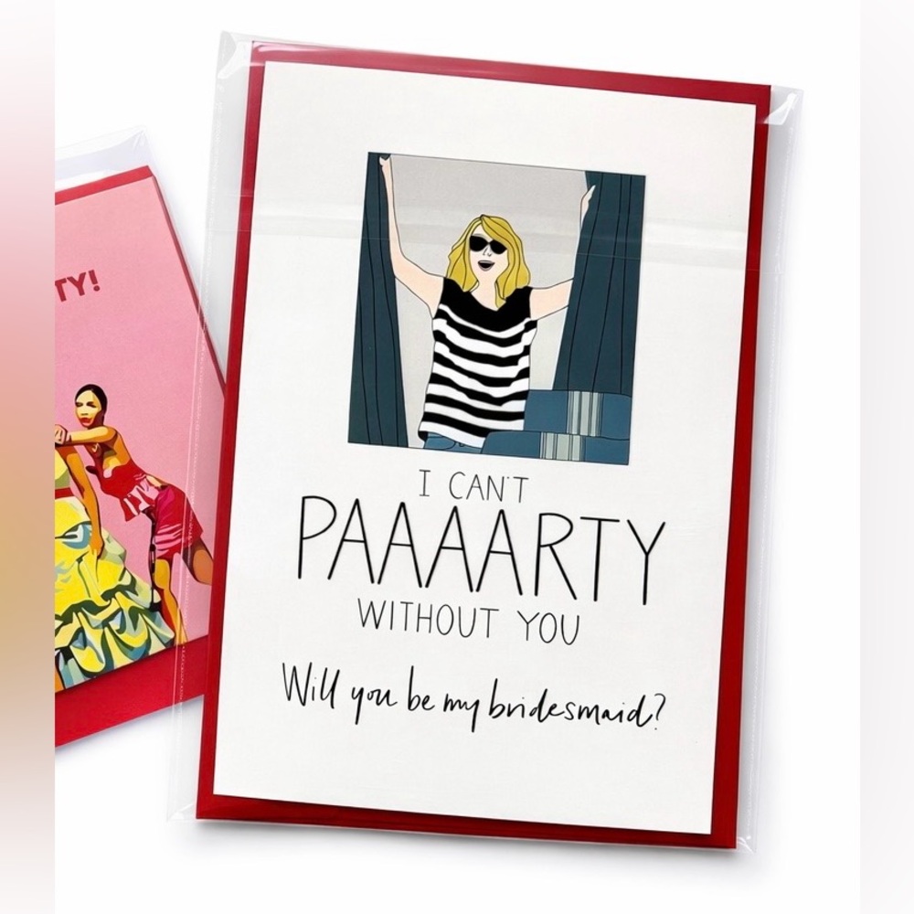 Bridesmaid Invitation Card with Red Envelope